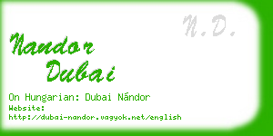 nandor dubai business card